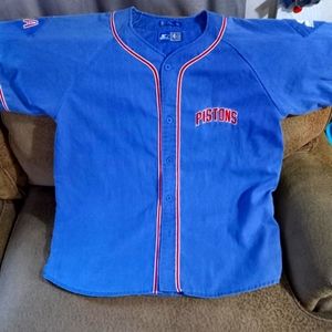 Stater vintage Acid wash Detroit Pistons baseball jersey Bad Boys Era